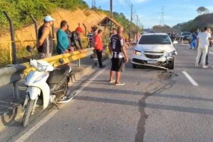 Laudelino Gomes da Silva, de 54 anos, não resistiu aos ferimentos e morreu no local (Foto: WhatsApp/reprodução)