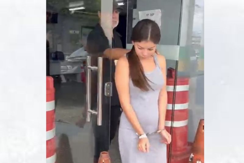 Meirilany Silva da Silva, 21 anos, se apresentou no 19º Distrito Integrado de Polícia, em Manaus (Foto: WhatsApp/reprodução)