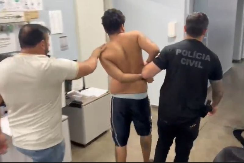 Gustavo da Silva Albuquerque foi preso pela Polícia Civil do Amazonas (Foto: WhatsApp/reprodução)