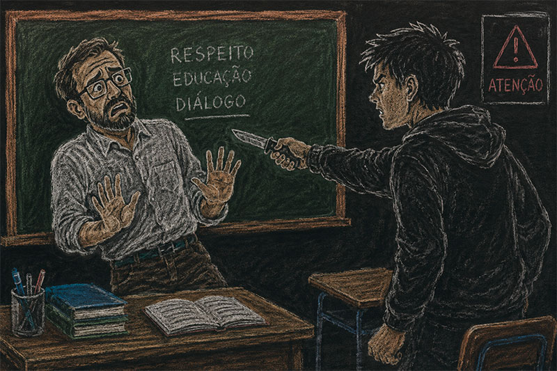 professor ameaçada por aluno