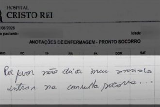 Escreveu pedido de socorro em ficha médica (Imagem: Instagram/Reprodução)