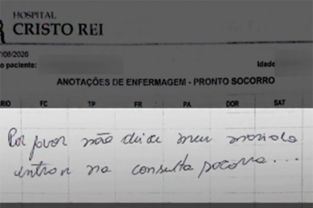 Escreveu pedido de socorro em ficha médica (Imagem: Instagram/Reprodução)