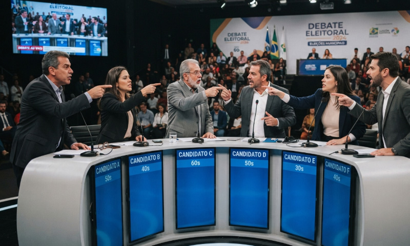 Candidatos usam fragmentos do dirscuso político e desvirtuam confronto de projetos de políticas públicas em debate eleitoral (Imagem ilustrativa gerada por IA/Google)