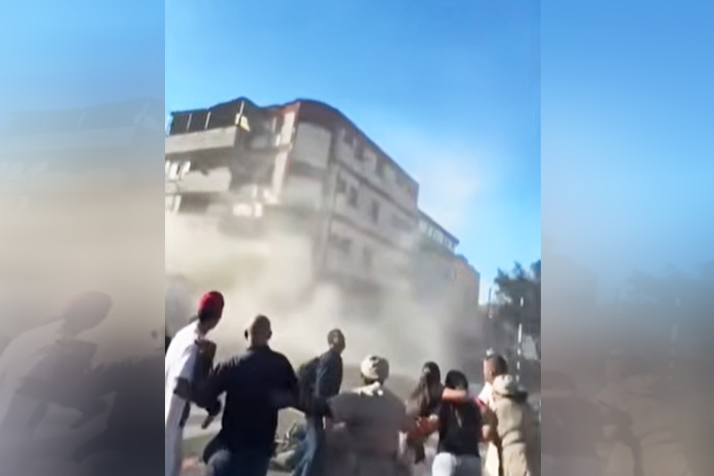 Prédio desaba em Bogotá: mortos e milhares de feridos (Imagem: YouTube/Reprodução)