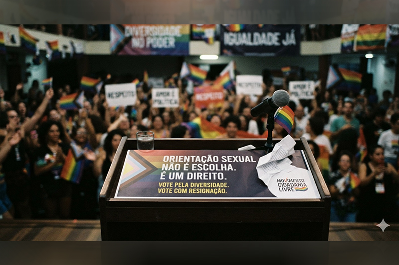 Declaração da orientação sexual mostra diversidade das candidaturas nas Eleições 2026 (IMagem ilustrativa gerada por IA/Google)