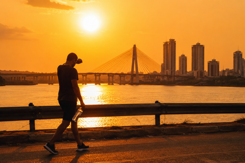 Em regiões de clima quente, a junção da temperatura elevada com a umidade do ar gera o chamado Índice de Calor (Imagem gerada por IA/Google)