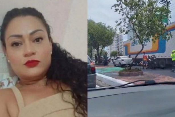 Isabela Oliveira Teixeira, 37 anos, não resistiu aos ferimentos e morreu no local (Foto: WhatsApp/reprodução)