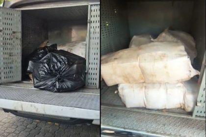 A droga estava dividida em doze sacos de fibra e guardada em uma cova rasa (Foto: Divulgação)