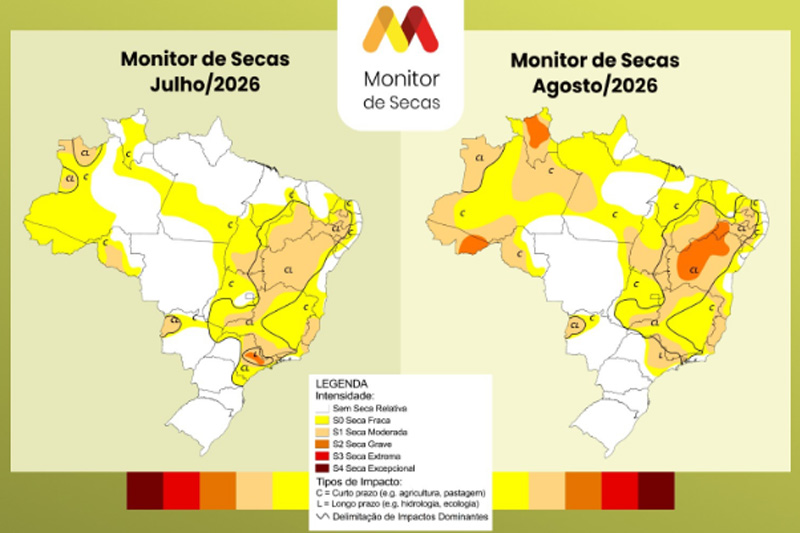 Gráfico sobre intensidade da seca no país