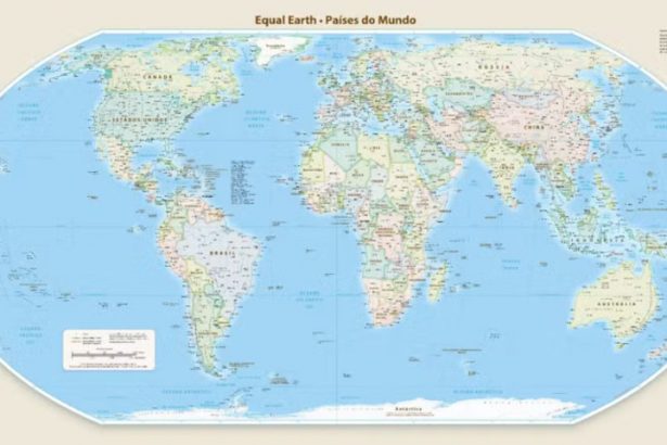 Novo mapa-múndi altera representações cartográficas de vários países (Foto: Divulgação)