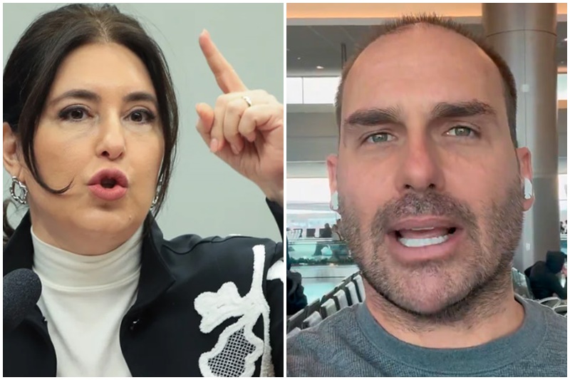 Simone Tebet diz reage à declaração de Eduardo Bolsonaro (Fotos: Lula Marques/ABr e X/Reprodução)
