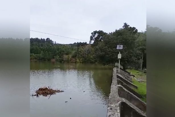 Barragem Arroio São Luiz, em São Marcos (RS): alerta sobre risco de rompimento (Imagem: Instagram/Reprodução)