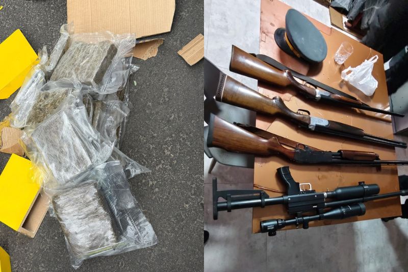 Parte da droga estava distruída em nichos de MDF para dificultar a localização do material (Foto: WhatsApp/reprodução)