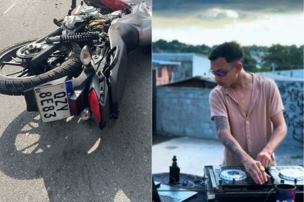 O jovem Cauã, conhecido como "DJ Xavonelly", chegou a receber massagem cardíaca na ambulância, mas não resistiu (Foto: WhatsApp/reprodução)