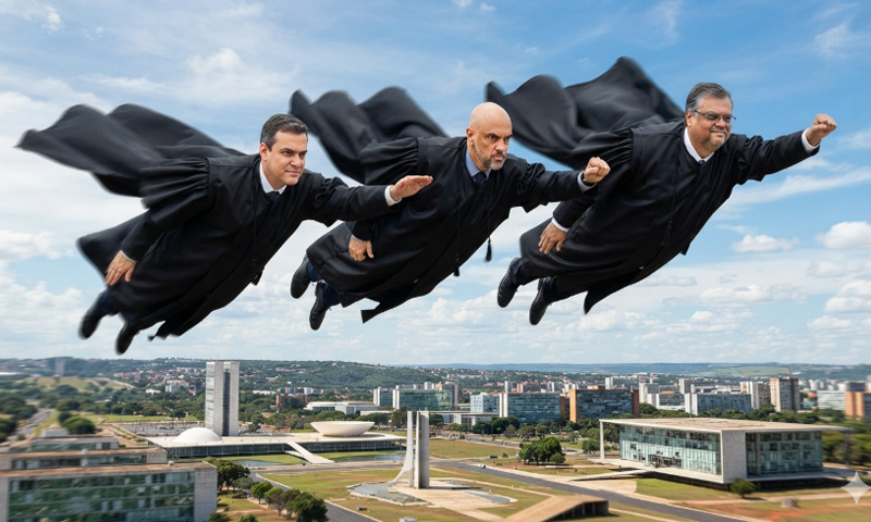 Por usarem toga, ministros do STF pensar que são super-heróis (IMagem ilustrativa gerada por IA/Google)