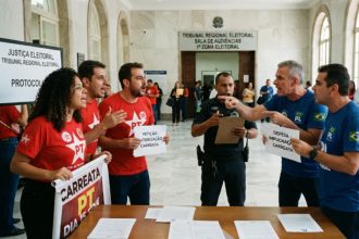 Militantes do PT e PL foram à Justiça em disputa por carreata em Manaus (Imagem meramente ilustrativa gerada por IA/Google)