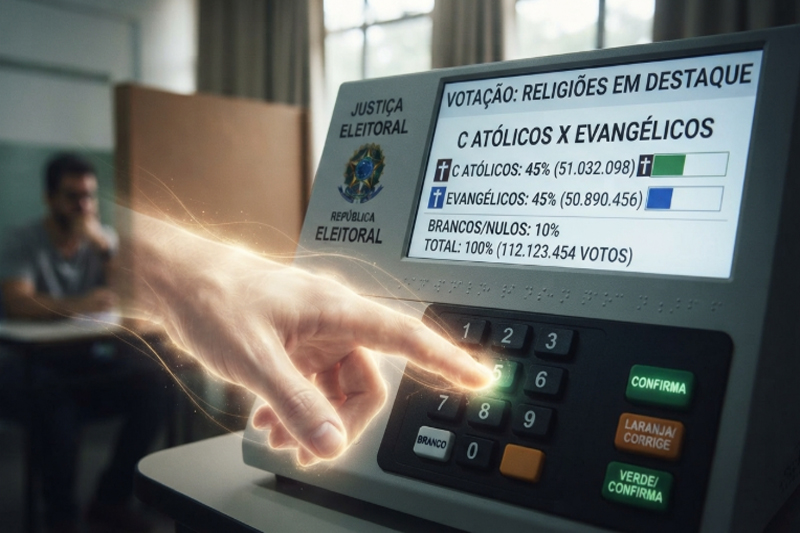 Uso político da religião vira embate na reta final da campanha eleitoral (Imagem ilustrativa gerada por IA/Google)