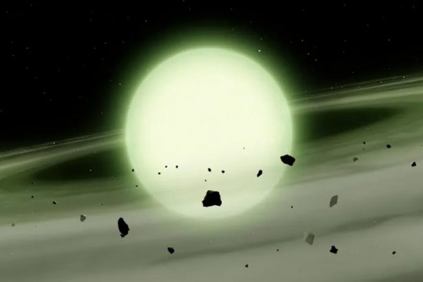 A estrela WD J1330+6435 é a primeira de cor verde no espaço (Foto: Mark A. Garlick/Universidade de Warwick/Divulgação/CP)