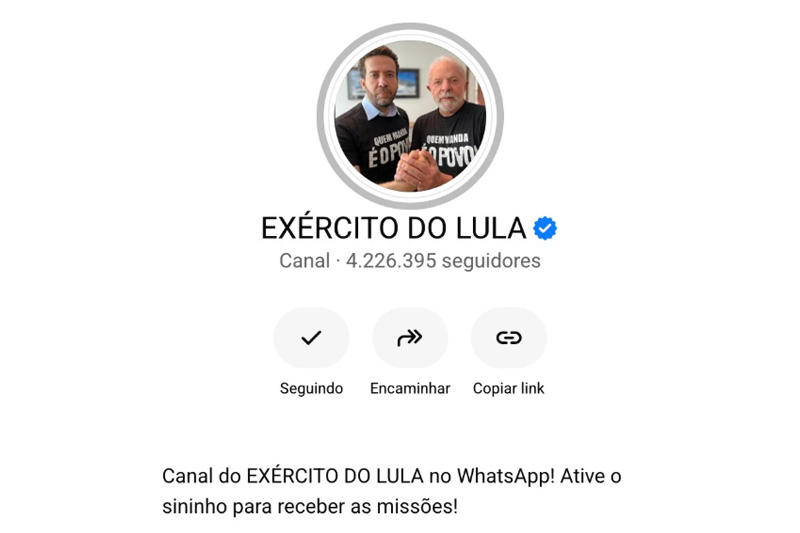 Canal Exército de Lula foi criado pelo deputado André Janones (Imagem: Instagram/Reprodução)