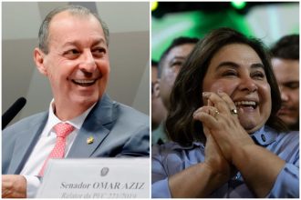Senador Omar Aziz (MDB) e Maria do Carmo Seffair (PL) disputam segundo turno no Amazonas (Fotos: Divulgação)