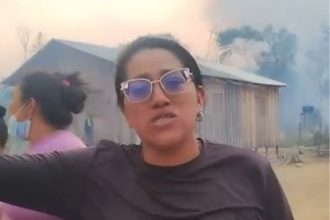 Moradora de Autazes denuncia falta de assistência diante do avanço das queimadas e cobra ajuda (Foto: WhatsApp/reprodução)