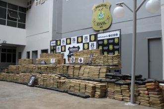 A droga estava escondida em quatro pontos de uma área de mata (Divulgação)