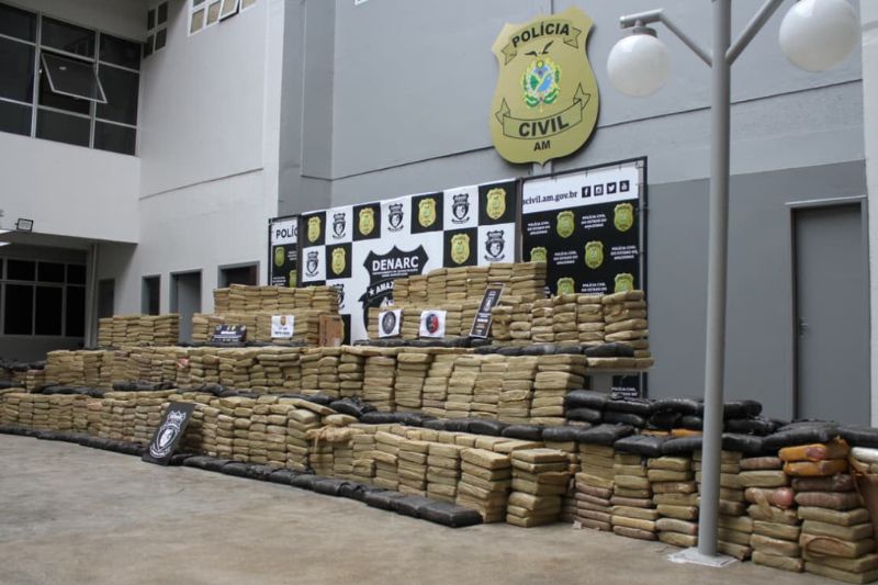 A droga estava escondida em quatro pontos de uma área de mata (Divulgação)