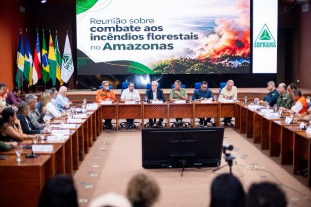 Na noite deste sábado, o governador do Amazonas reuniu-se com ministros do governo federal, em Manaus (Foto: Divulgação/assessoria)